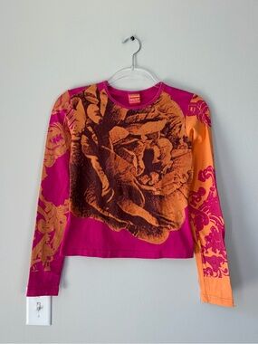Oilily Pink and Orange Floral Long Sleeve Shirt